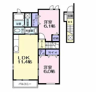 FAIRY SMILE A【202号室】の間取り