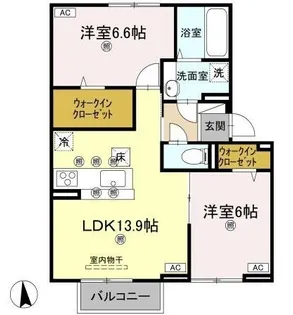 コルコバード【102号室】の間取り