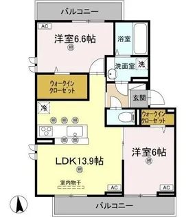 コルコバード【202号室】の間取り