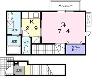 ジュネス MUKAI【201号室】の間取り