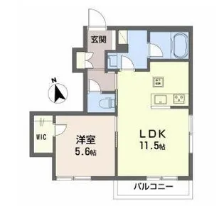 ポルトボヌール宮脇【101号室】の間取り