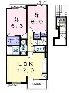 ジェルメ メゾン Ⅰ【202号室】の間取り
