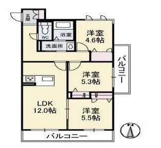シャーメゾン丸亀【301号室】の間取り