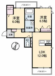COTTA林町【201号室】の間取り