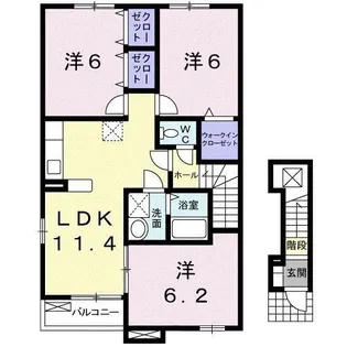 スワン KITAMURA C【201号室】の間取り