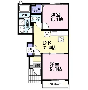 ハーモニー6【102号室】の間取り