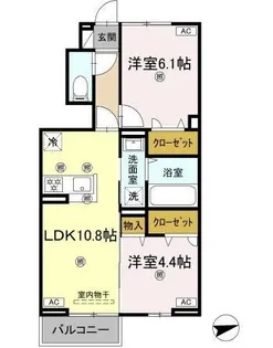 ブルージュ【101号室】の間取り