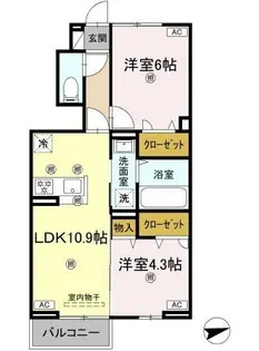 ブルージュ【106号室】の間取り
