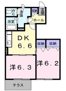 エスポワールB【102号室】の間取り