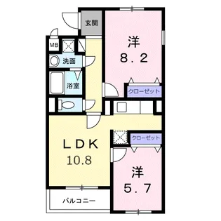 SUNMALL太田【201号室】の間取り