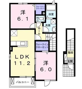 サンティエ【201号室】の間取り
