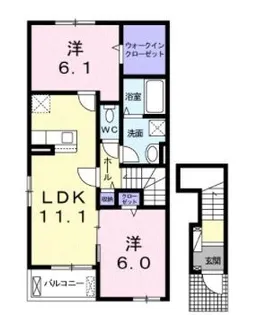 アデッソ【201号室】の間取り