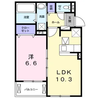 クレアガーデンB【101号室】の間取り