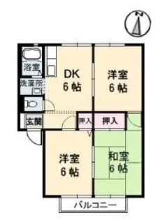 グリーンヒルズ泉川 C棟【201号室】の間取り