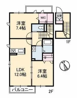 ル シエル A棟【202号室】の間取り