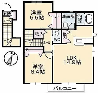 マレンドールⅡ【201号室】の間取り