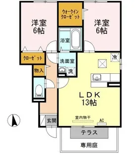 セジュールコート A棟【102号室】の間取り