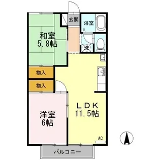 コーポ明日香【202号室】の間取り