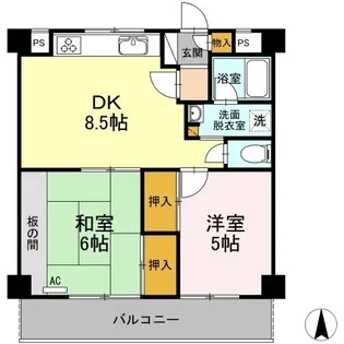 植田コーポ【202号室】の間取り