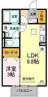 クリエ ガーデン【103号室】の間取り