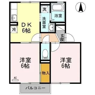 アベイユ B棟【203号室】の間取り