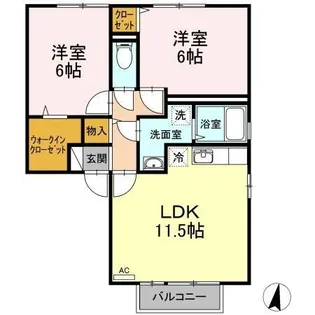 ウィルモア ベルク【203号室】の間取り