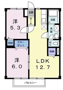 ニューシティアルルB【203号室】の間取り