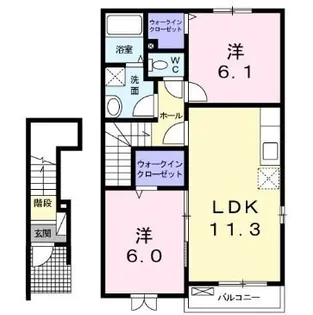 メゾン ド ローズ【202号室】の間取り