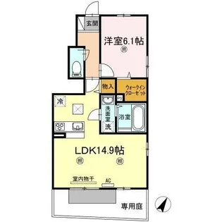 フェリスコート B棟【101号室】の間取り