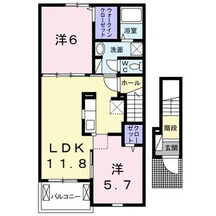 アメージング【202号室】の間取り