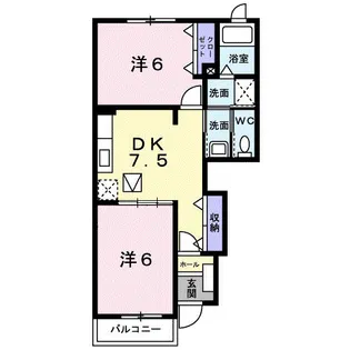 アクティ北鴨ⅡB【102号室】の間取り