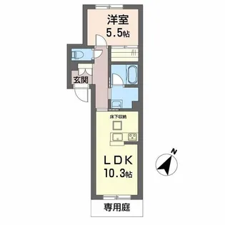 シャーメゾン イーストキャッスル【103号室】の間取り