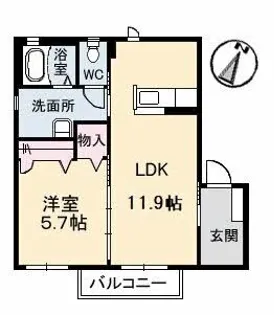リバーサイド富士見【202号室】の間取り