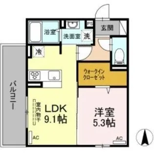 ライジング サン【305号室】の間取り