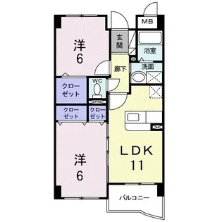 ハイツ シンフォニー【202号室】の間取り