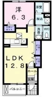 ベル リヴィエール【103号室】の間取り