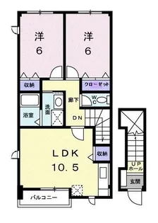 リバーウエスト B【201号室】の間取り