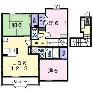 ベル ソレイユD【202号室】の間取り