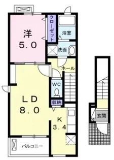 ルーベル上林 A【201号室】の間取り