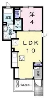 アルドール香西Ⅱ【106号室】の間取り