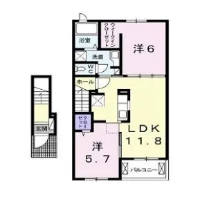 クラール丸亀原田B【204号室】の間取り