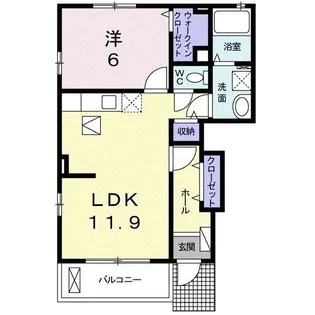 ルミエールⅢ【101号室】の間取り