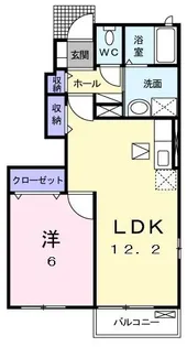 サニーサイド ハウス 森E【101号室】の間取り