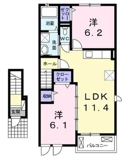 ラティナ クレール【201号室】の間取り
