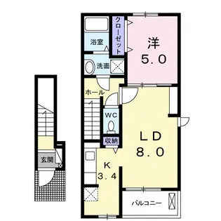 ロイヤルレジデンス 虹の小径Ⅰ【203号室】の間取り
