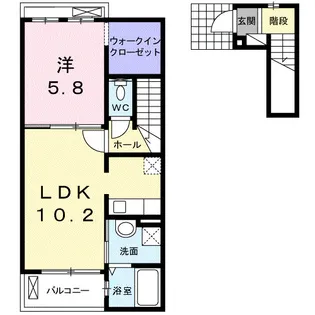カーサ プリート【202号室】の間取り