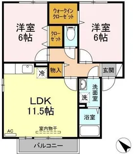 TIMONE A棟【201号室】の間取り