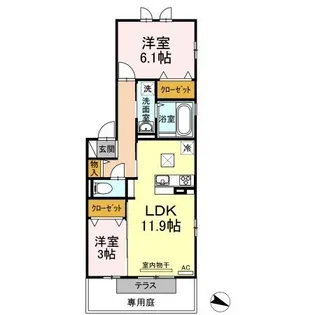 グレイシア【201号室】の間取り