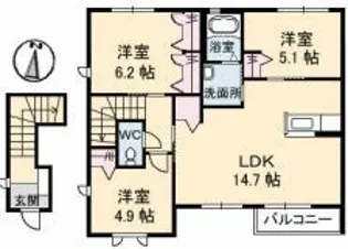 ブランシェ22【202号室】の間取り