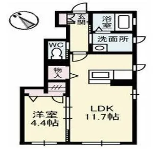 ラピス【101号室】の間取り